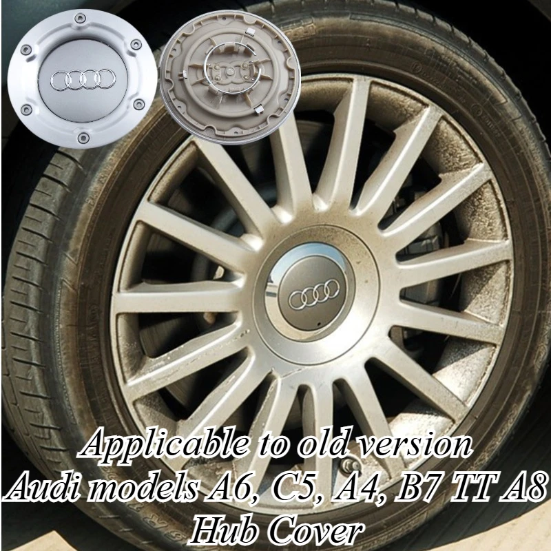 

For Audi A6 C5 A4 B7 TT A8 Old Models Wheel Rim Center Hub Caps Cover ABS Plastic Logo Replacement Car Styling Accessories Parts