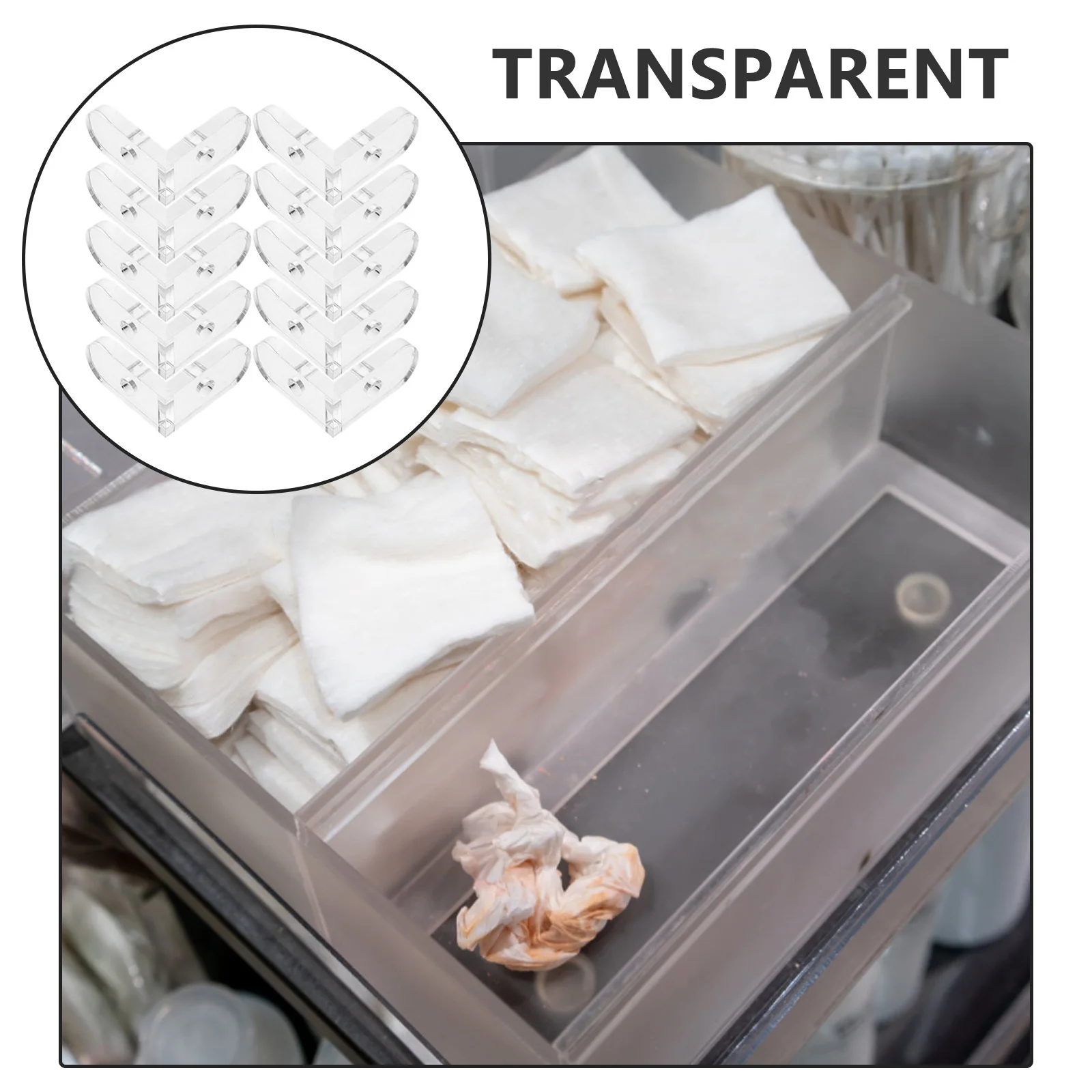 Picture 3: 15Pcs Acrylic Corner Connectors Transparent Fixed Buckle Clear Angle Brackets for Display Boxes Acrylic Corner Braces