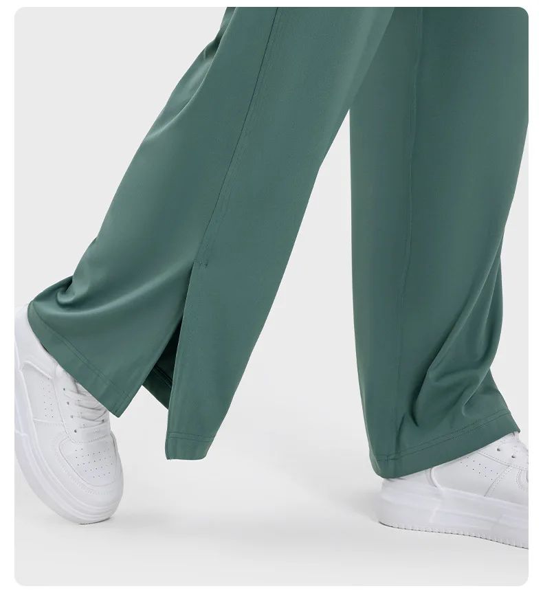 New Loose Breathable Drawstring Wide Leg Pants For Women High Waisted Outside Straight Leg Pants