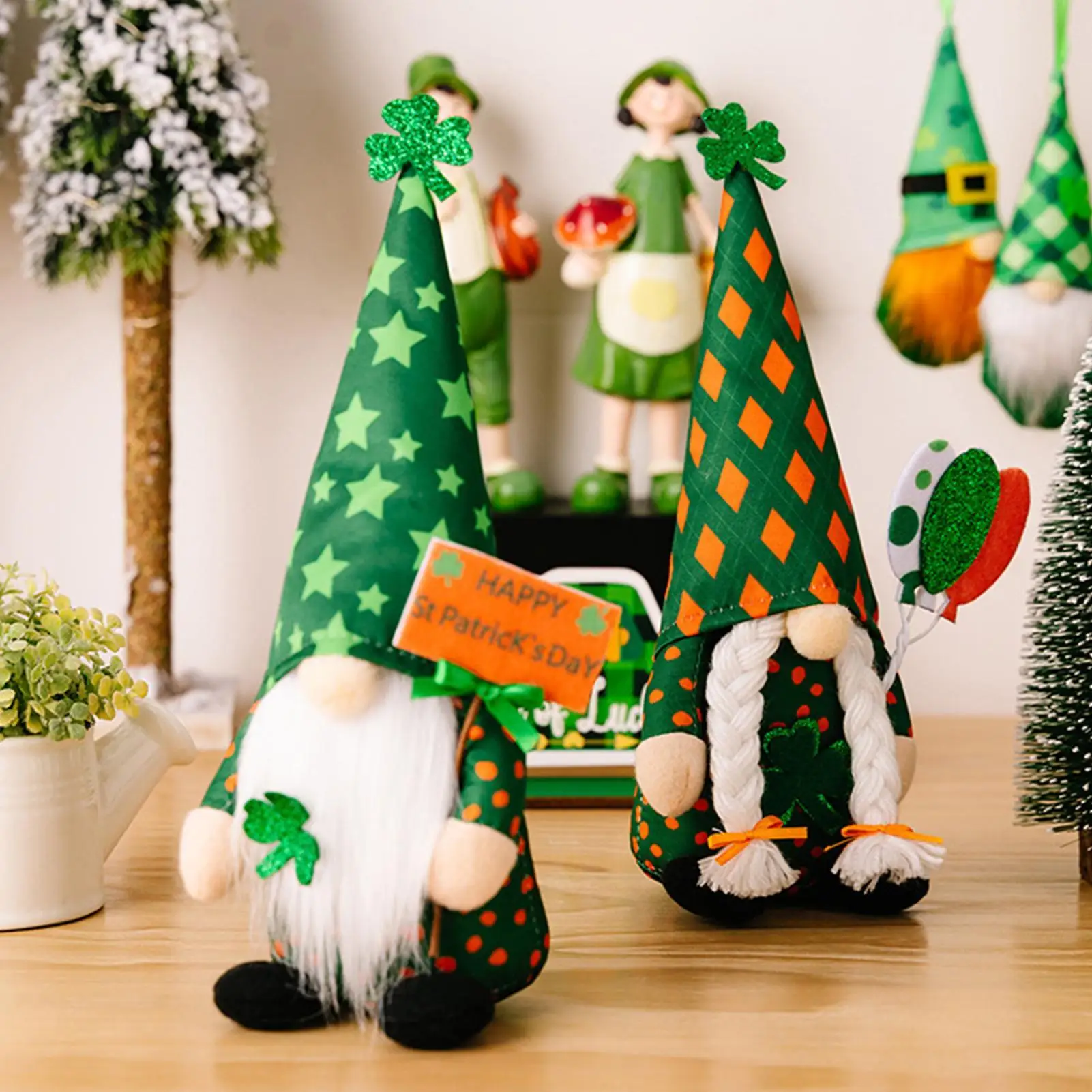 Christmas Gnomes Holiday Home Decor Swedish Tomte Gnomes Faceless Doll For Desk Table Shelf Mantel Tiered Tray Bedroom Living