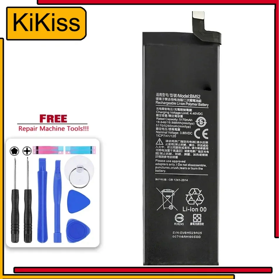 Batteria BM52 5260Mah per Xiaomi Mi Note 10 Lite/Pro 10Lite 10Pro CC9 Pro Telefono cellulare Bateira