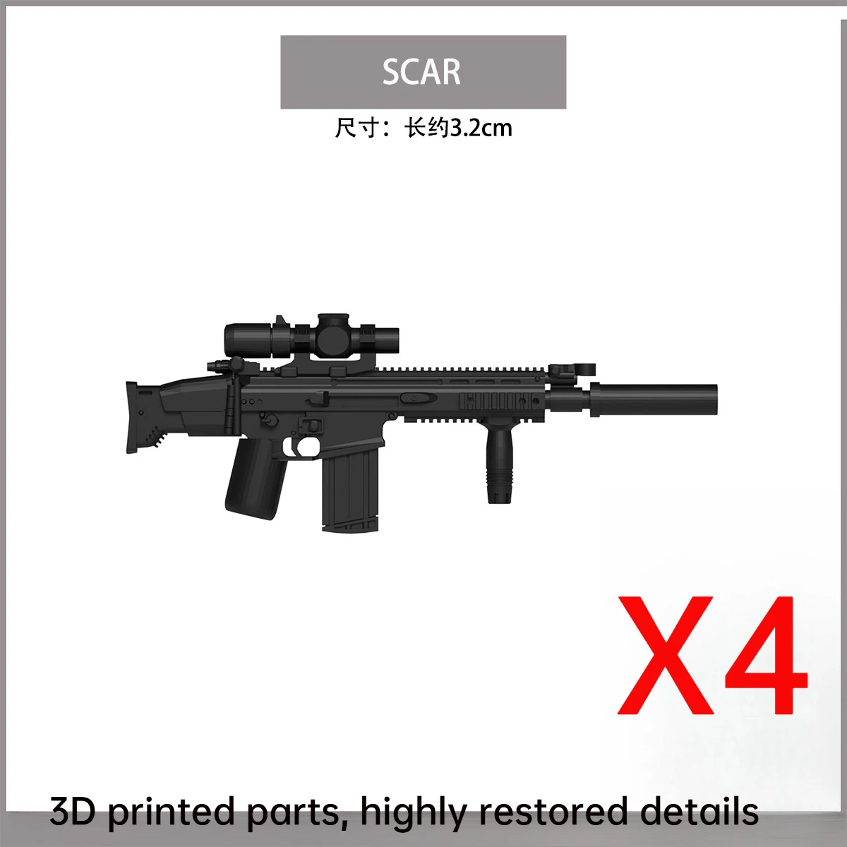 Militaire Soldaten Figuren Pistool Accessoires Bouwstenen Speciale Force 3D Afdrukken Machinepistool Geweer HK416 M4 Bricks Speelgoed N06
