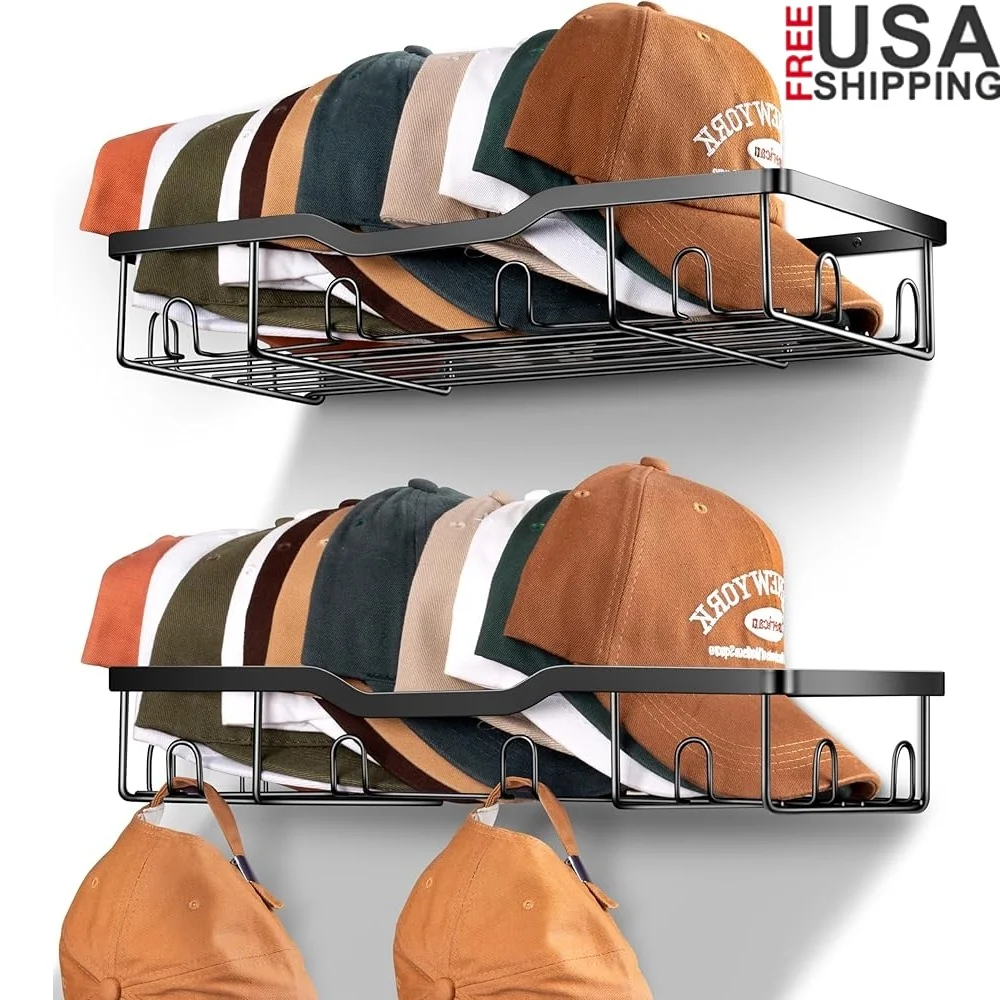

Metal Baseball Cap Wall Rack Sturdy Hat Organizer Holds 40 Caps Space Saving Storage Solution Easy Assemble Home Office
