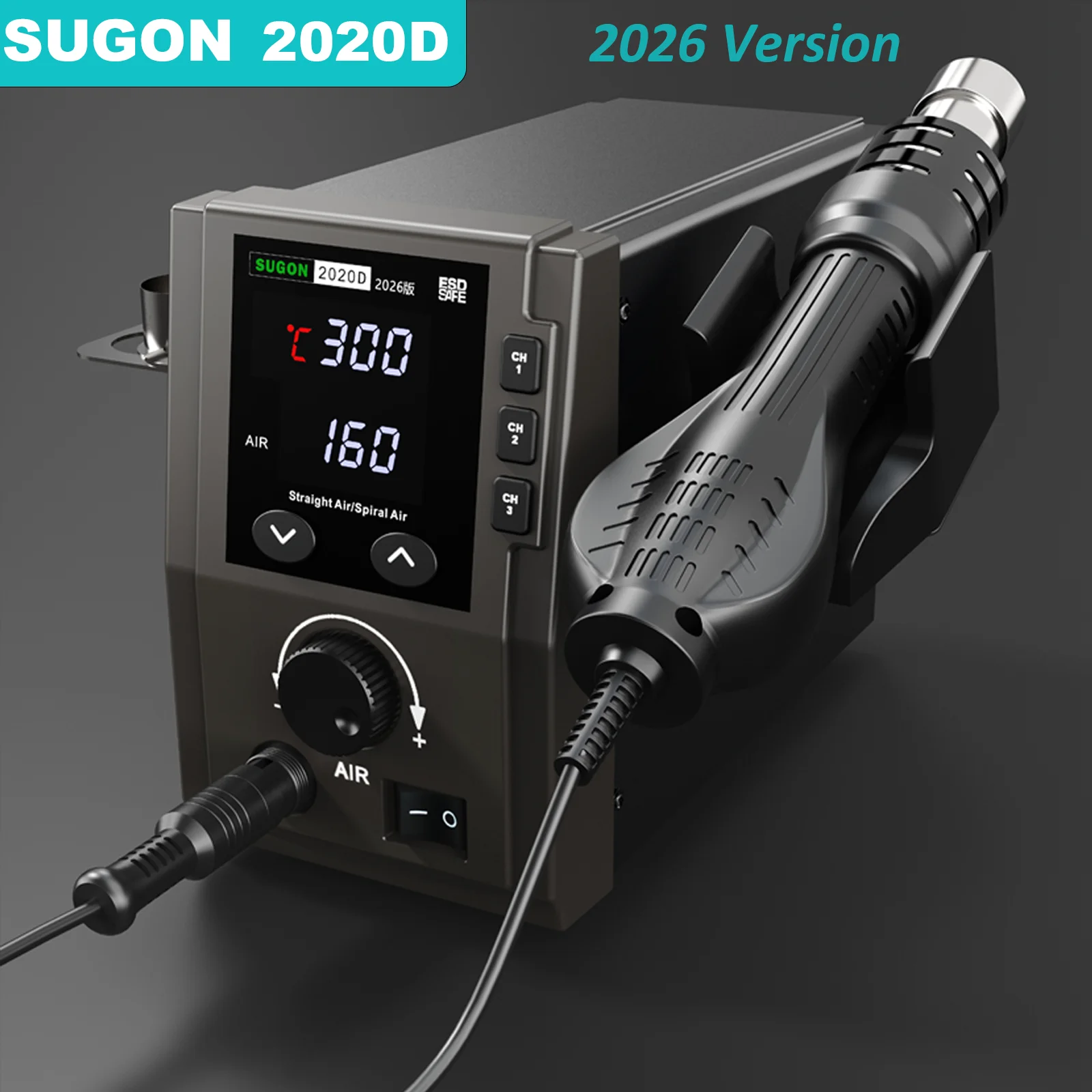 2026 SUGON 2020D 700W Hot Air Gun Soldering Station  Lead Free Rework Station Phone PCB Chip Repair BGA SMD Soldering Station