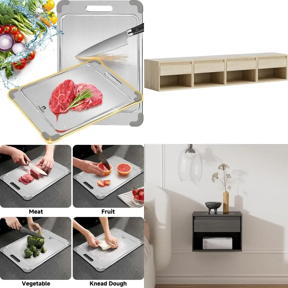 

Titanium Double-Sided Chopping Board with Grooves and Silicone Anti-Slip for Enhanced Kitchen Performance