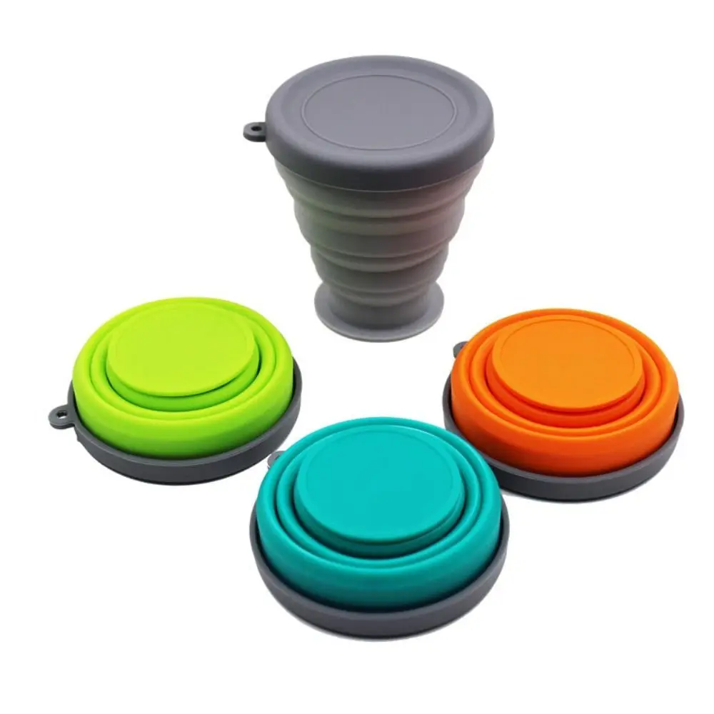 Telescopic Collapsible Water Cups Storage Travel Mug with Lid Foldable Travel Mug Heat Resistant Portable Foldable Cup Camping