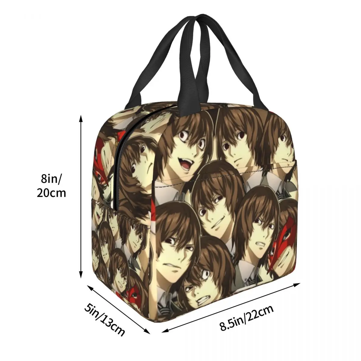 Many Faces Of Goro Akechi Lunch Bags Insulated Bento Box Lunch Tote Leakproof Picnic Bags Thermal Bag for Woman Children Travel