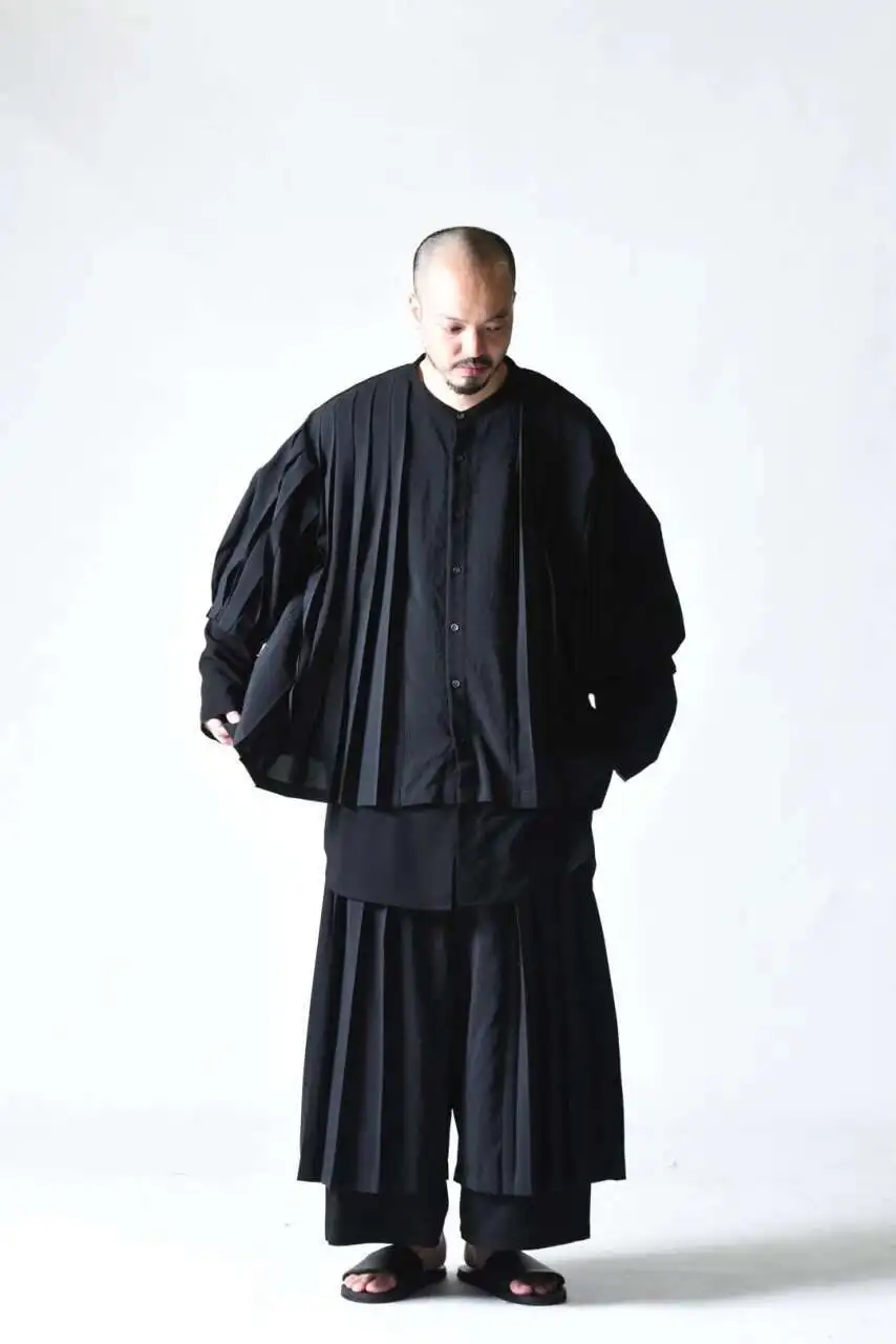 Men 2025 NewLoose Pleated Women Super Yamamoto  Style Clothing Skirt Pants Trousers Lovers Plus Size Costumes