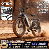 OTIDA New RX50 1000W50KM/H Mountain Electric Bicycle 48V20AH Lithium Battery 26 Inch Fatbike Electric Bike For Adults Motorcycle