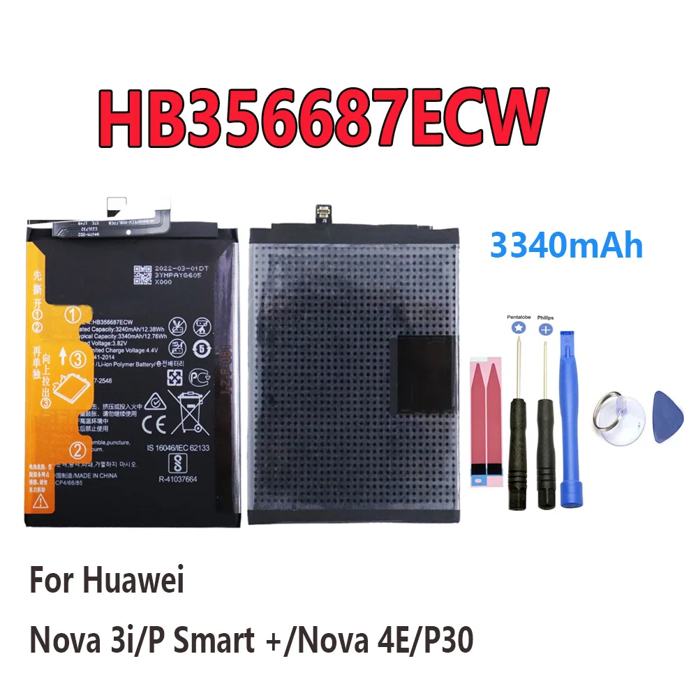 2026 Original 3340 mAh HB356687ECW Batterie Für HUAWEI P Smart Plus/P30 Lite Batterien Neue Hohe Qualität + Kostenlose Werkzeuge