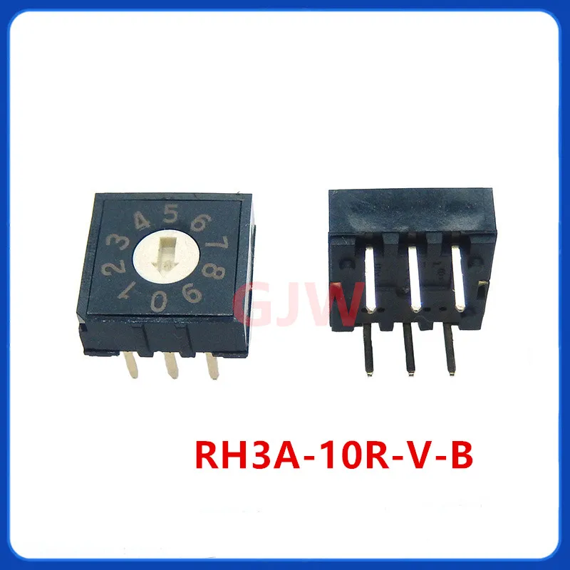 new Original Taiwan DIP round RH3AF-10R-V-B RH3AF-16R-V-B rotary dial switch, 10/16gear switch, 0-9 A-F encoding switch 3:3