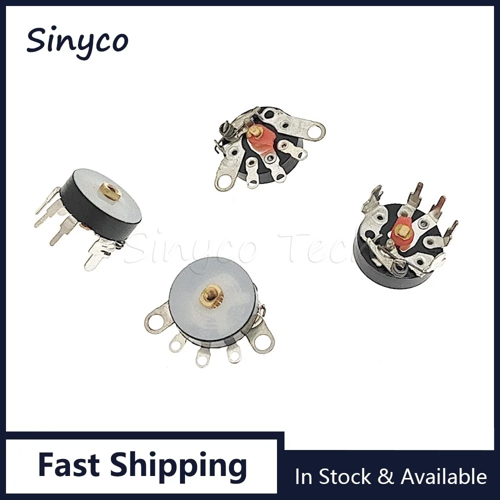 10PCS RV12MM Radio Potentiometer 5Pins With Switch B500R B1K B5K B10K B50K B500K Turntable Amplifier Volume Adjustable Resistor