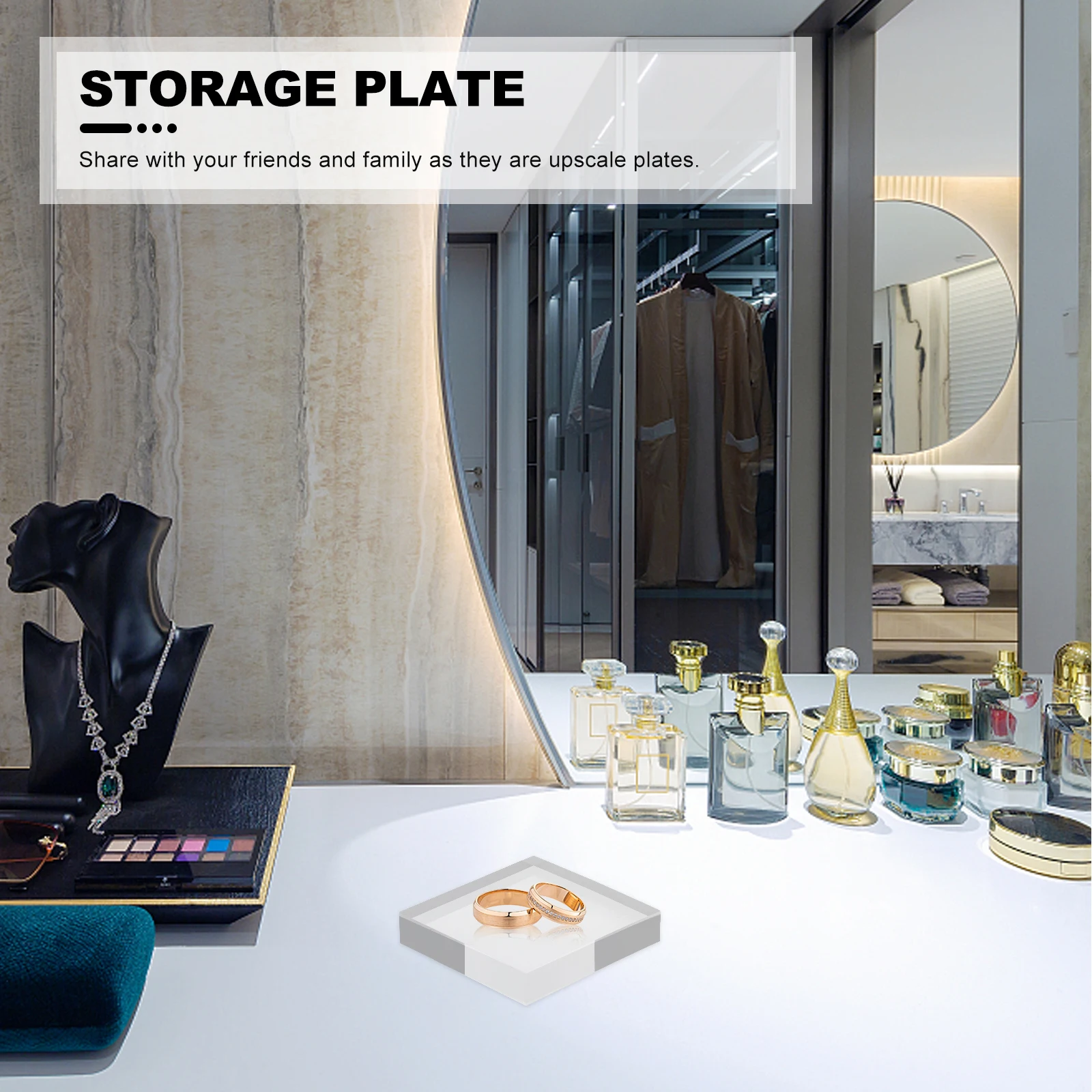 

4 Pcs Acrylic Jewelry Display St Blocks 4x4x1 5x5x1 6x6x1 5CM 8x8x1 5CM Transparent Lightweight Accessories
