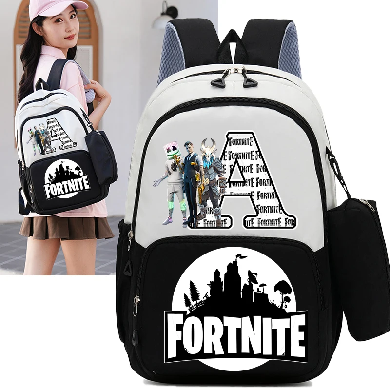 

Game Fortnites Backpack Pencil Case Set Anime Cartoon Boy Girl Schoolbag Student Fashion Bookbag Pen Bag Stationery Gift New