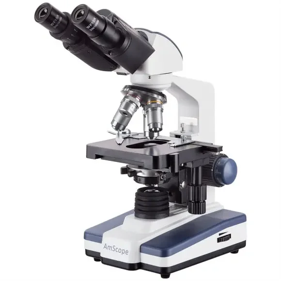 AmScope 40X-2500X LED Lab Binocular Compound Microscope w/ 3D Stage