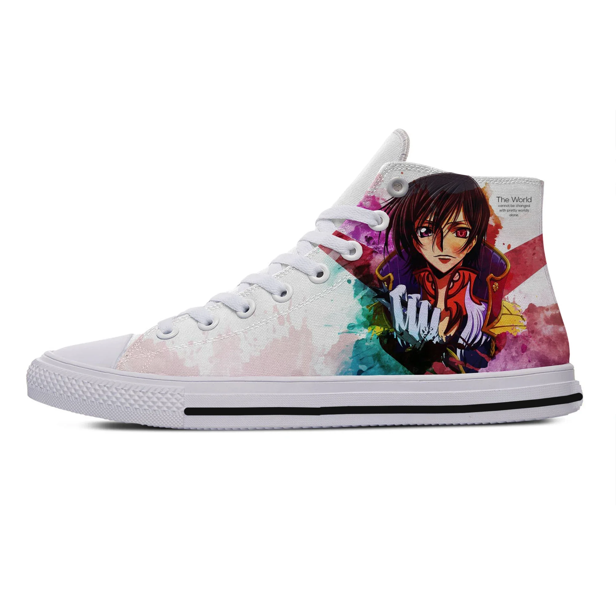 Zapatillas de deporte de dibujos animados divertidos para hombres y mujeres, zapatos casuales de alta calidad, Anime Code Geass, moda caliente y fresca, Verano