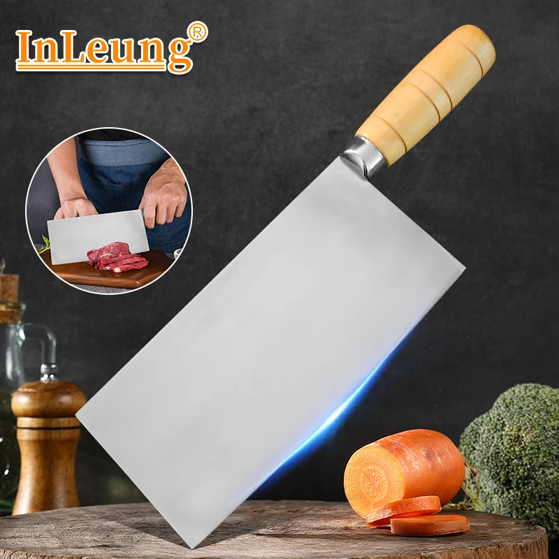 

Нож из нержавеющей стали, нож-тесак для мяса, профессиональный кухонный нож ручной работы, нож для обвалки с деревянной ручкой, нож мясника, кухонный нож