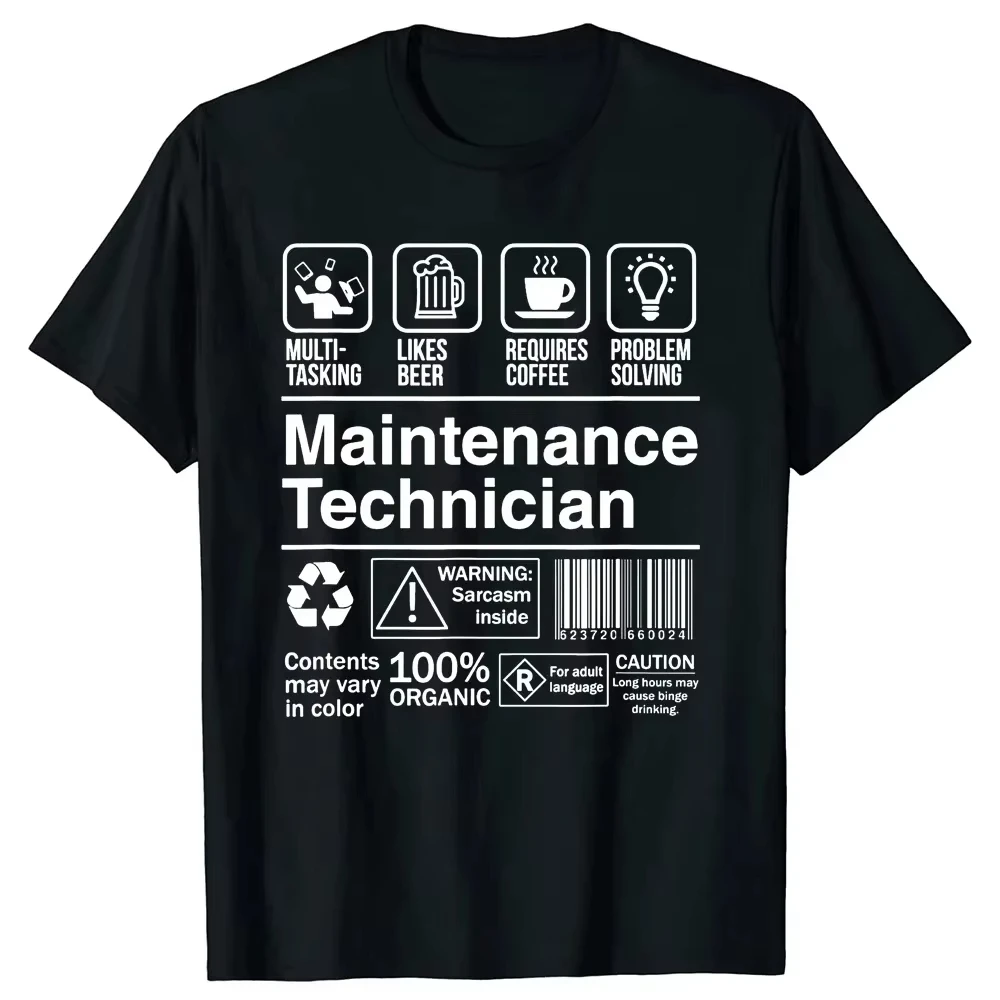 Maintenance Worker Gifts T-Shirts Men Women's Plus Size O-Neck Daily Casual Oversized Streetwear Harajuku Unisex Tees Streetwear