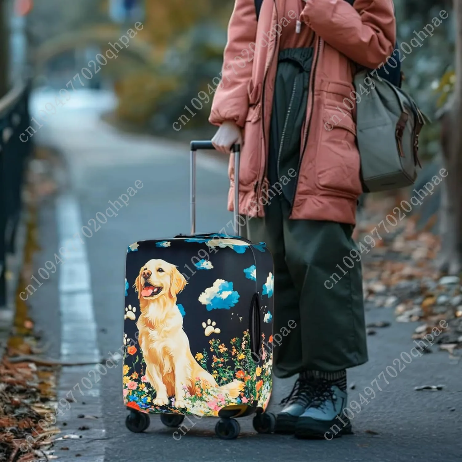 Travel Luggage Cover, Anti-Scratch Dog Suitcase Protector, Elastic Washable Suitcase Cover, Personalized Baggage Covers(style 2)