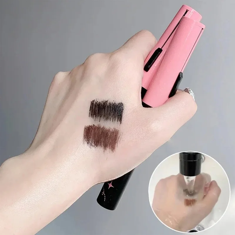 Mascara lungo affascinante a doppia estremità Nero/Marrone Arricciatura naturale Primer per ciglia impermeabile e resistente al sudore a lunga durata