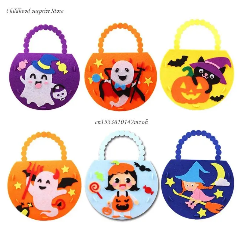 Handmade Goody Bag Halloween Cosplay Costume Candbag Kids Treat Bag DIY Craft Kits Halloween Fun Goodie Bag Party Dropship