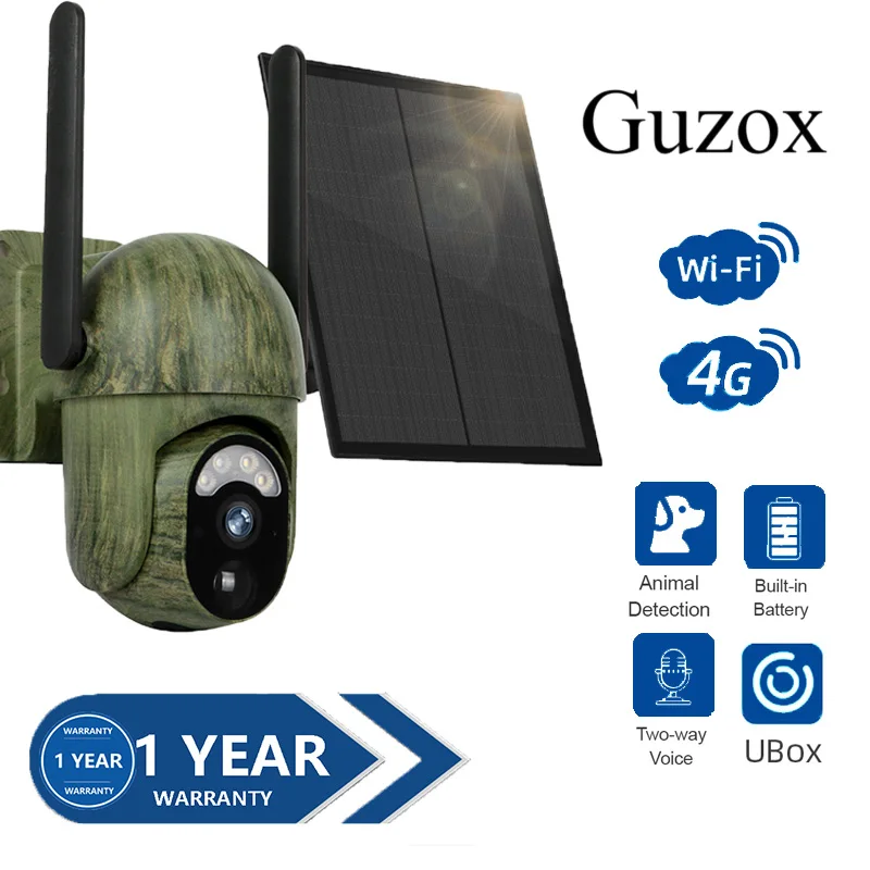 

Outdoor IP66 Waterproof Wireless Solar Security Camera 4MP 4G WiFi Human/Animal Detection 2-Way Talk Wildlife Camera