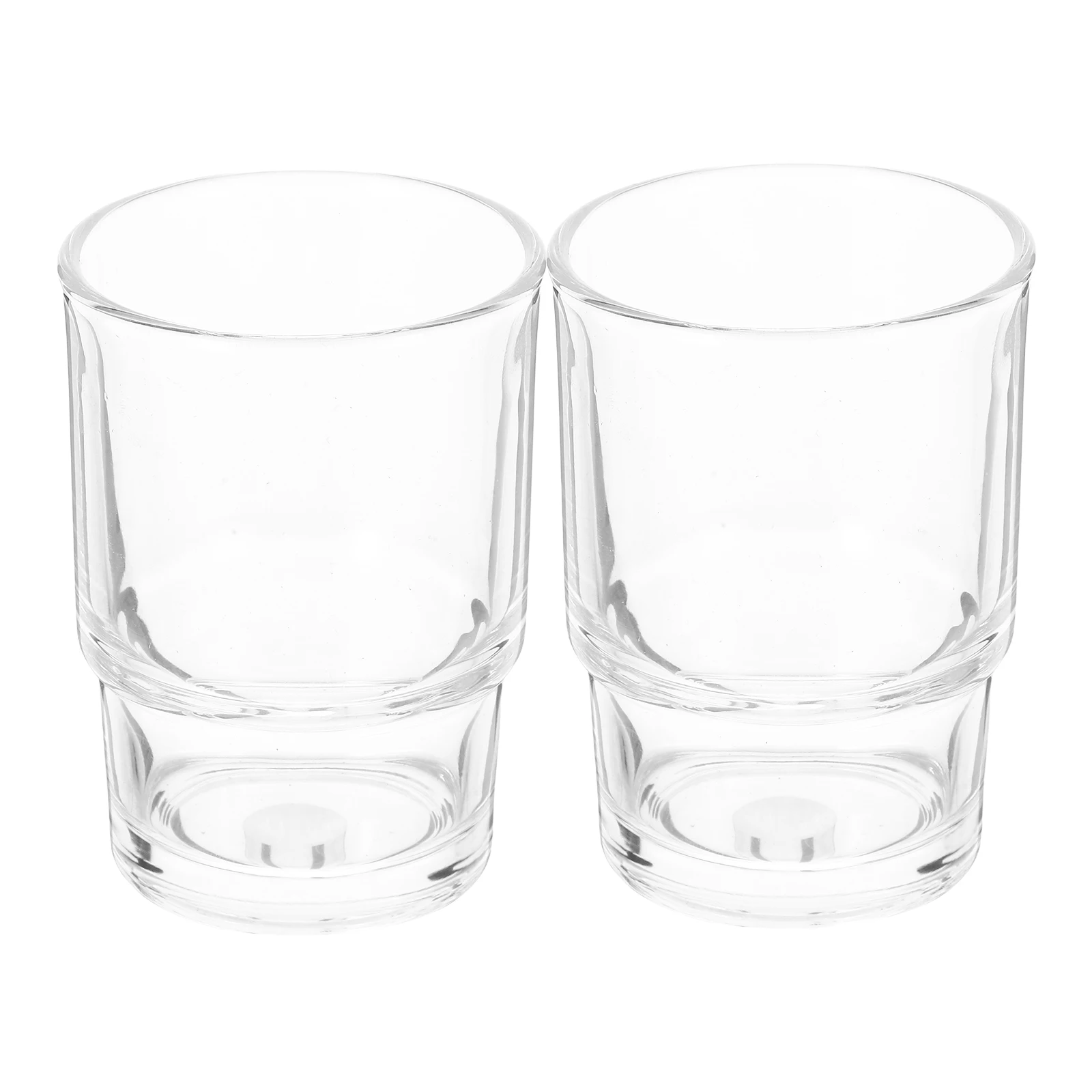

2 Pcs Glass Toothbrush Holder Bathroom Mouthwash Cup Lovers Transparent Nonslip Durability Design Glass Washing Cups Toothbrush