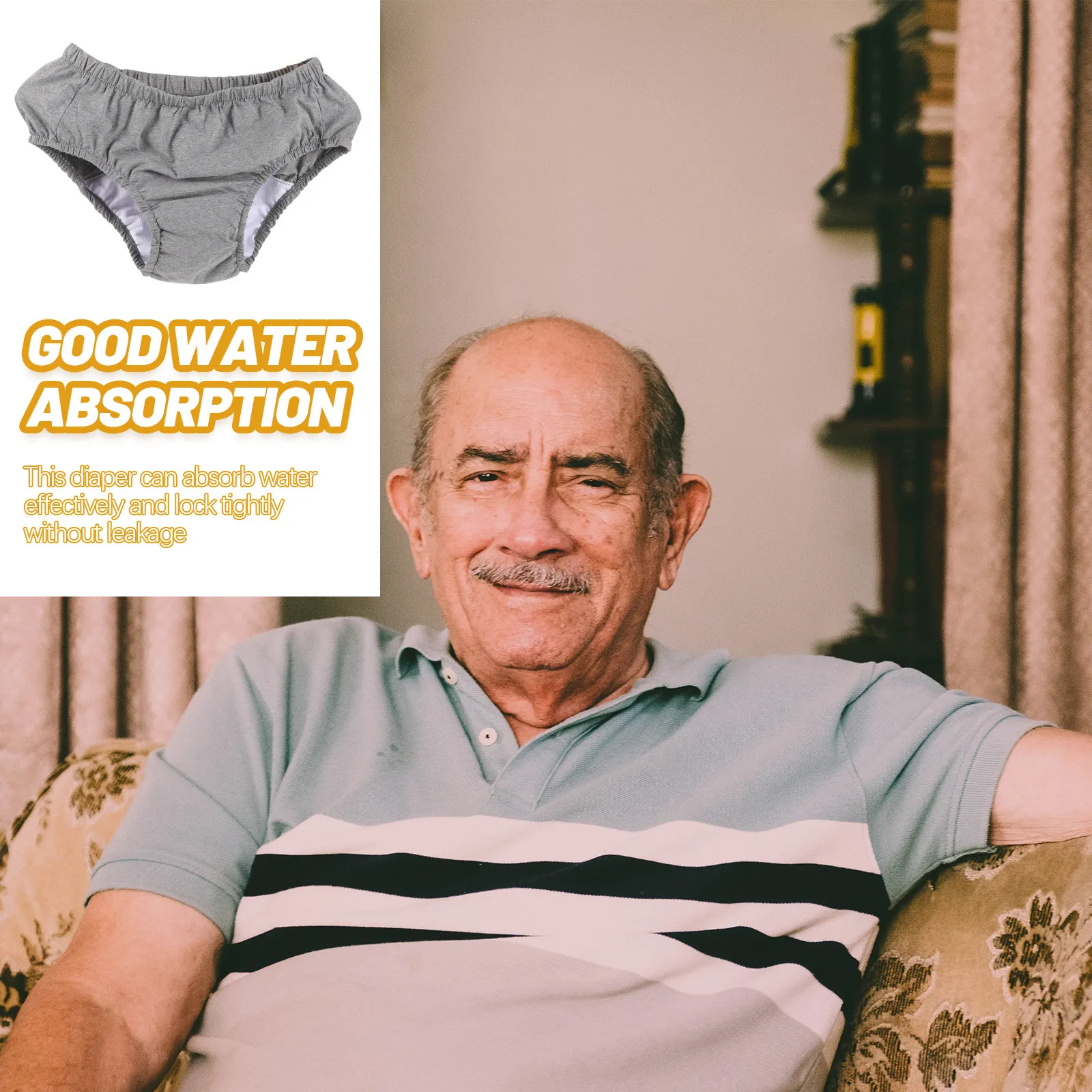 

Reusable Washable Adult Incontinence Diaper Breathable Soft Cotton Material for Elderly Women Bedridden Mobility Limited Travel