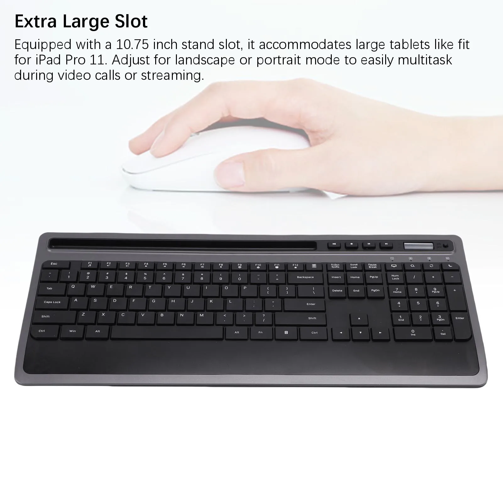 2.4G draadloos computertoetsenbord Draadloos toetsenbord Muiscombinatie Efficiënte 6-knops verstelbare DPI met telefoontablethouder voor pc