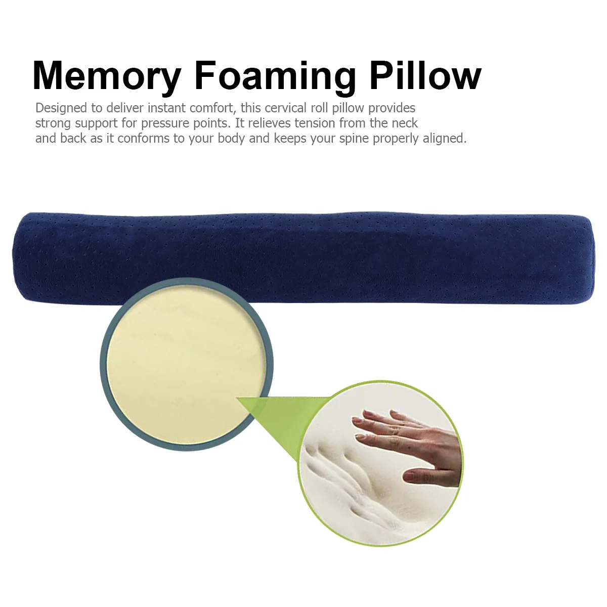 

Cylindrical Neck Pillow Memory Foam Support Spine Neck Back Post Injury Pain Relief Yoga Accessory Memory Foaming Pillow