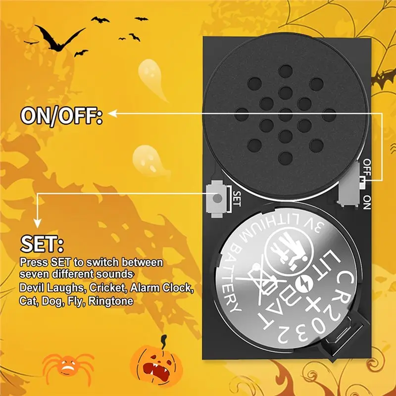 YSUN-Noise Maker 4 Pack Cricket Sound Effects Hidden Prank Device 7 Sounds Intervals Perfect For Halloween April Fool S Day