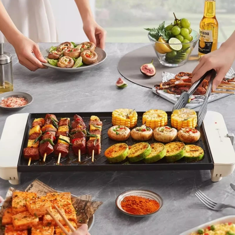Household indoor light smoke non-stick electric barbecue grill electric barbecue cooking skewer Supor Electric barbecue pan