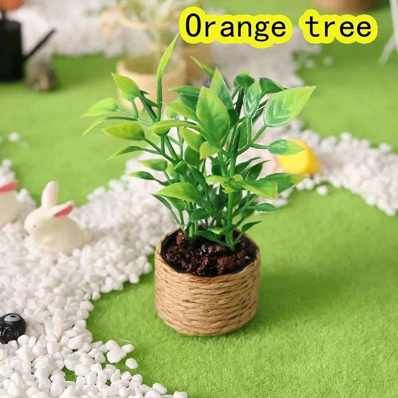 1pc Mini Artificial Greenery Ornament, Tiny Potted Plant for Dollhouse Accessories