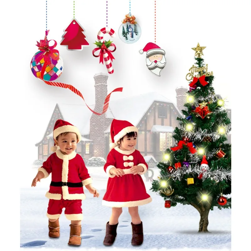 

Kids Boys Girls Christmas Santa Claus Cosplay Costume Long Sleeve Cute Clothes Dress Suit New Year Toddler Roleplay Outfits