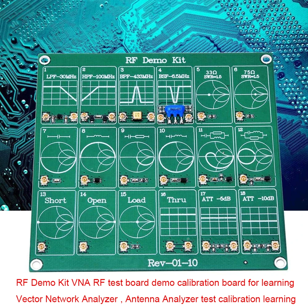 2023 RF Demo Kit for NanoVNA VNA RF Test Board Vector Network Test Filter Attenuator Network Analyzers Electrical Instruments