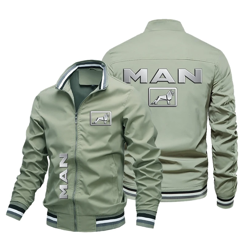 Men Jacket MAN Truck Logo Print Jacket Trendy Windbreaker Outdoor Sports Casual Custom Truck Driver Men Clothing Coats Tops