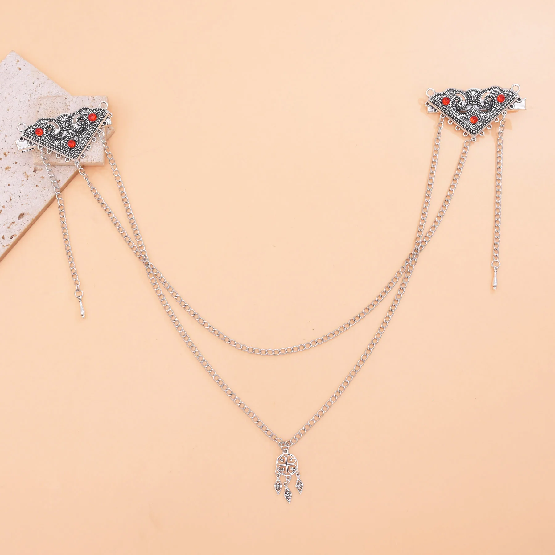 

Vintage Silvery Ethnic Long Tassel Chains Headband Female Hair Jewelry Elegant Shinning Rhinestones Hairwear Hairband Accessory