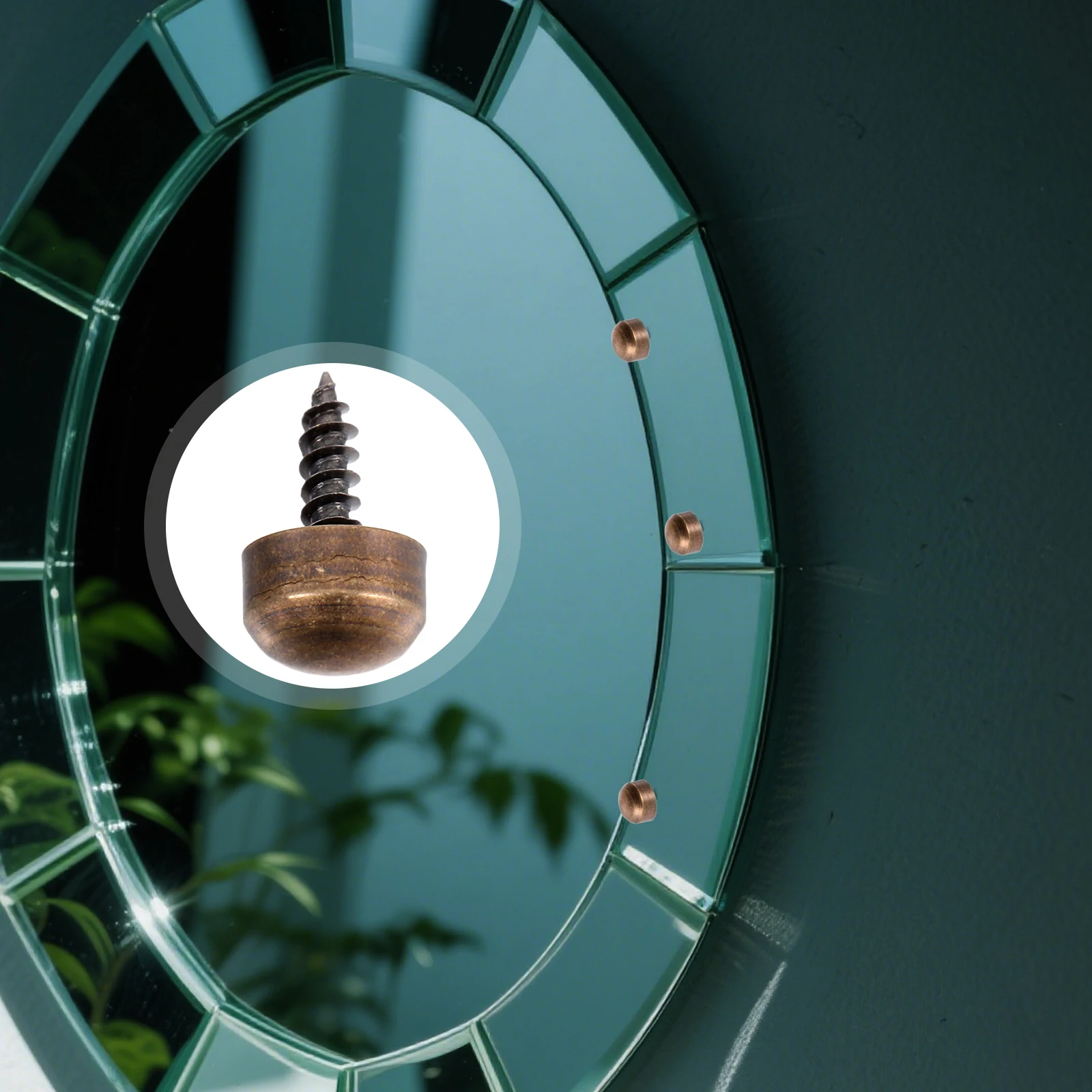 

16Pcs Decorative Screw Caps Vintage Copper with Mirror Surface for Self Tapping Fixing Wall Art Cabinet Mounting