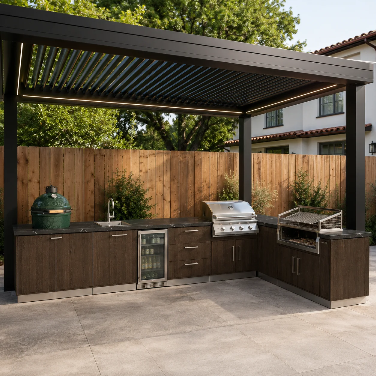 Custom 304 Stainless Steel Outdoor Kitchen Cabinet Sets With BBQ Island Table For Patio And Grill Project Supply OEM Options