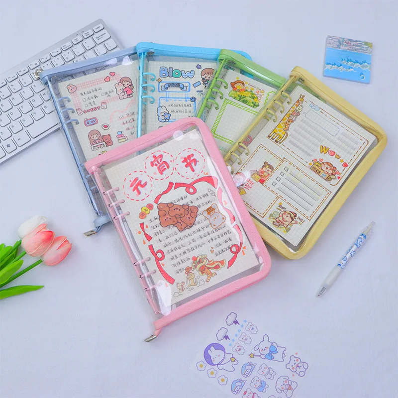 A5 A6 Zipper Binder Photo Card Collection Book Postcard Organizer Diary Notebook School Stationery