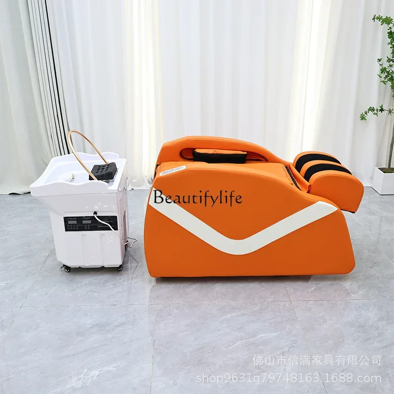 

04Multifunctional fumigation hair treatment massage shampoo bed with water circulation system shampoo bed