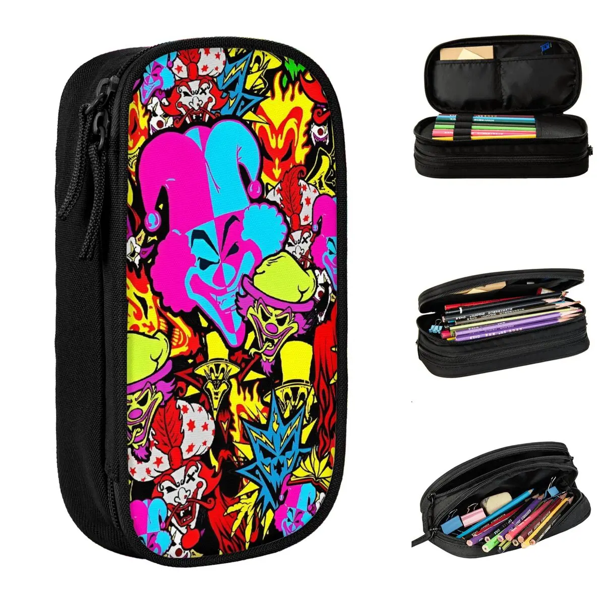 Insane Clown Posse Pencil Cases Fun ICP Violent J Shaggy 2 Dope Pen Holder Pencil Bags Kids School Supplies Cosmetic Pencilcases