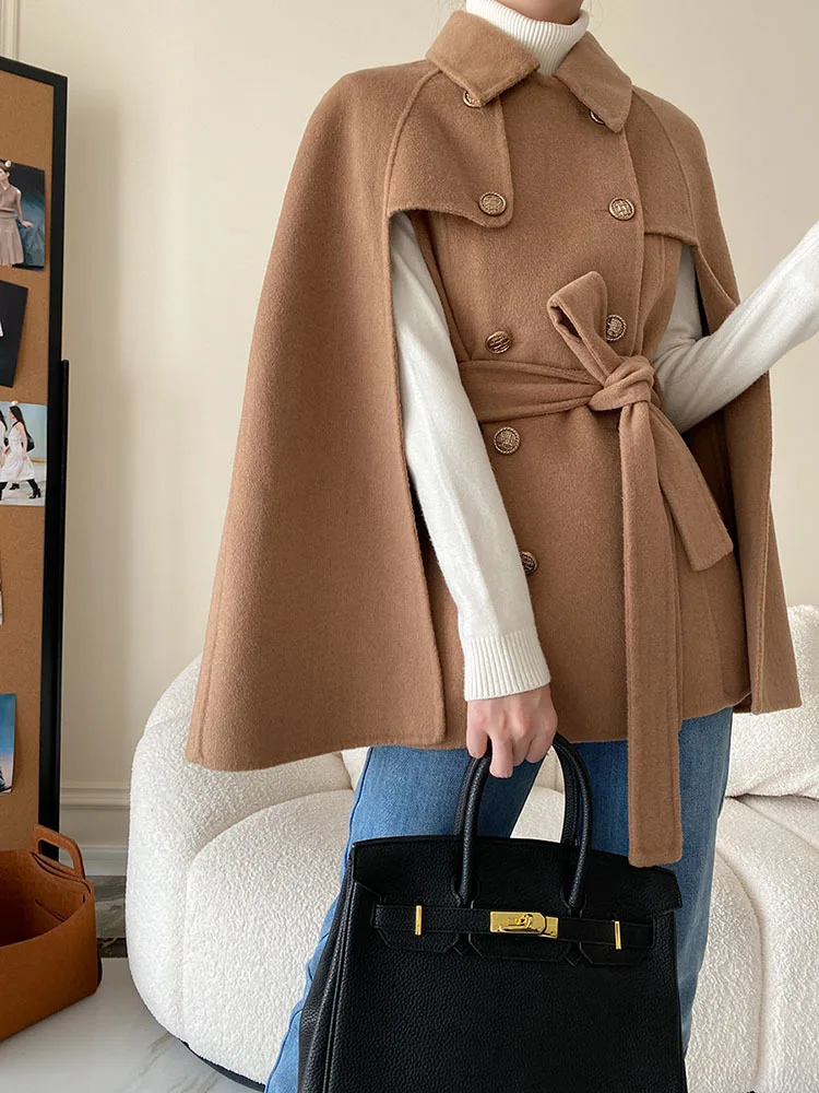 

Loose Cape Type French Retro Wool Coat Women's 2022 Winter New Multi-variable Long-sleeved Fashion Parka
