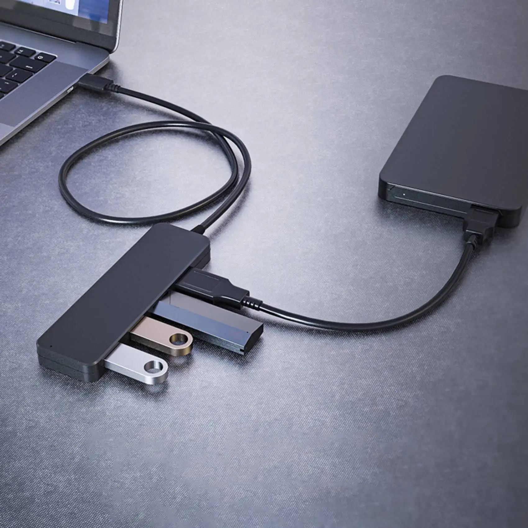 4 in 1 Docking Station USB HUB Multifunction USB3.0 Adaptor Splitter 5Gbps High-Speed Transmission Docking Station