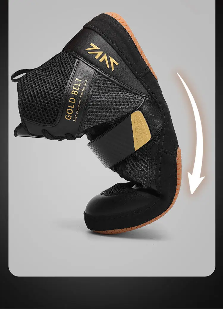 

Professional Boxing Sneakers Mens Black Red Wrestling Boots Mens Athletic Sports Fitness Training Shoes
