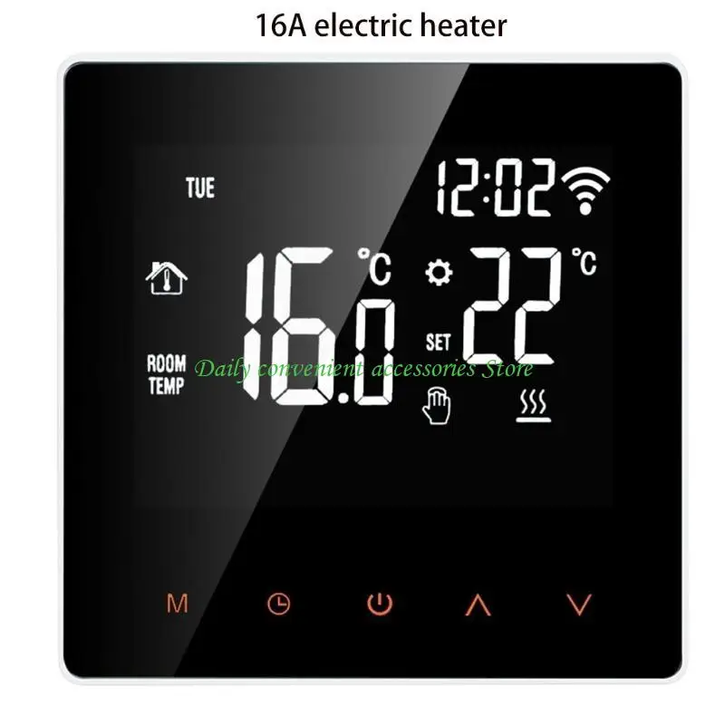 

97QB Tuya Wi-Fi для интеллектуальной температуры контроллер Thermostat LCD HD-Display для сенсорного экрана Home Away для Alexa