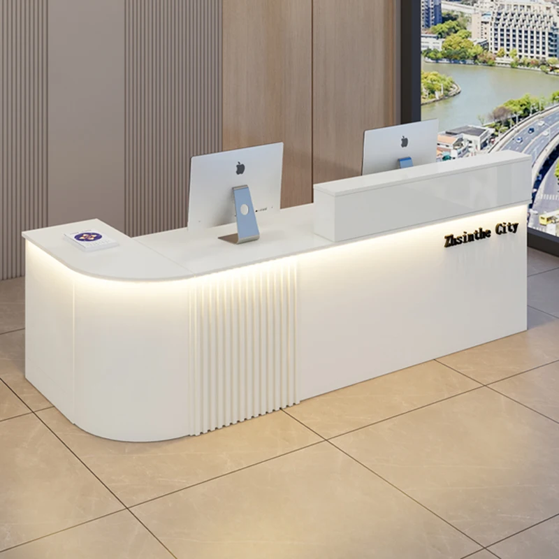 customized Corner Desk Counter Reception Podium Small Reception Desk Standing Desk Escritorios De Computadora Office Furniture