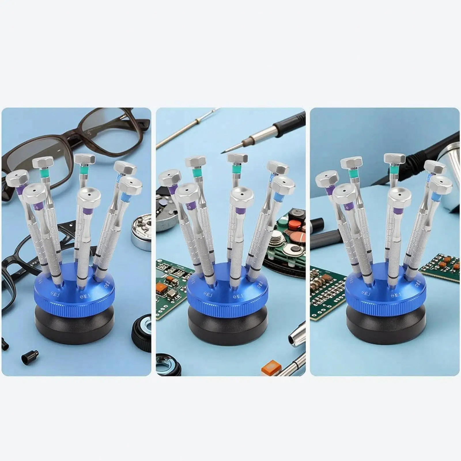 Eyeglass Repair Screwdriv Professional Aluminum Alloy Precision Mini Screwdriver Kit for Watchmaking