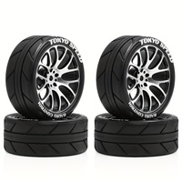 4pcs CNC Aluminium 64mm RC Rally Racing Wheel Hub Drift Tyre FW06 Tamiya TT01 TT02 XV01 1/10 RC Racing Wheel Upgrade Parts Wheel