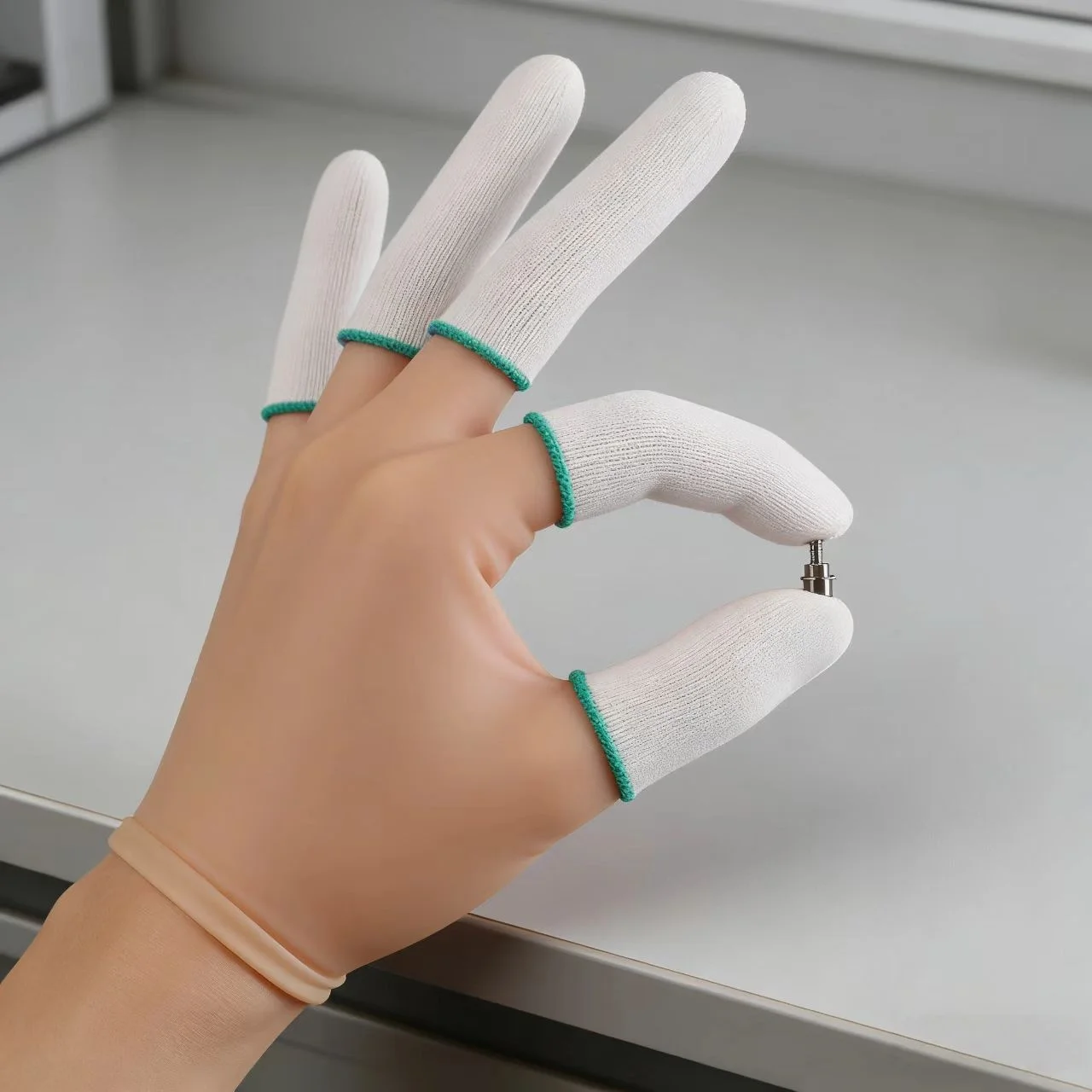 20pcs Nylon Finger Cots, Breathable Wear‑Resistant Work Finger Covers, Sweat‑Absorbing Soft Fingertip Protection Against Abrasio